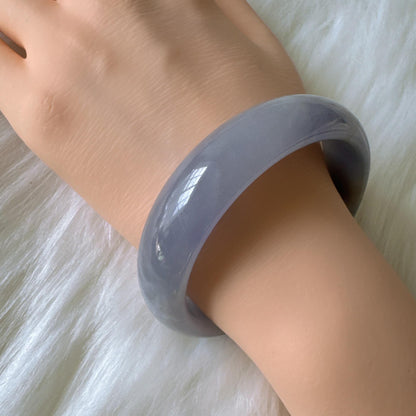 Earthveil - Bluish Purple Wide Burma Jade Jadeite Bangle Bracelet
