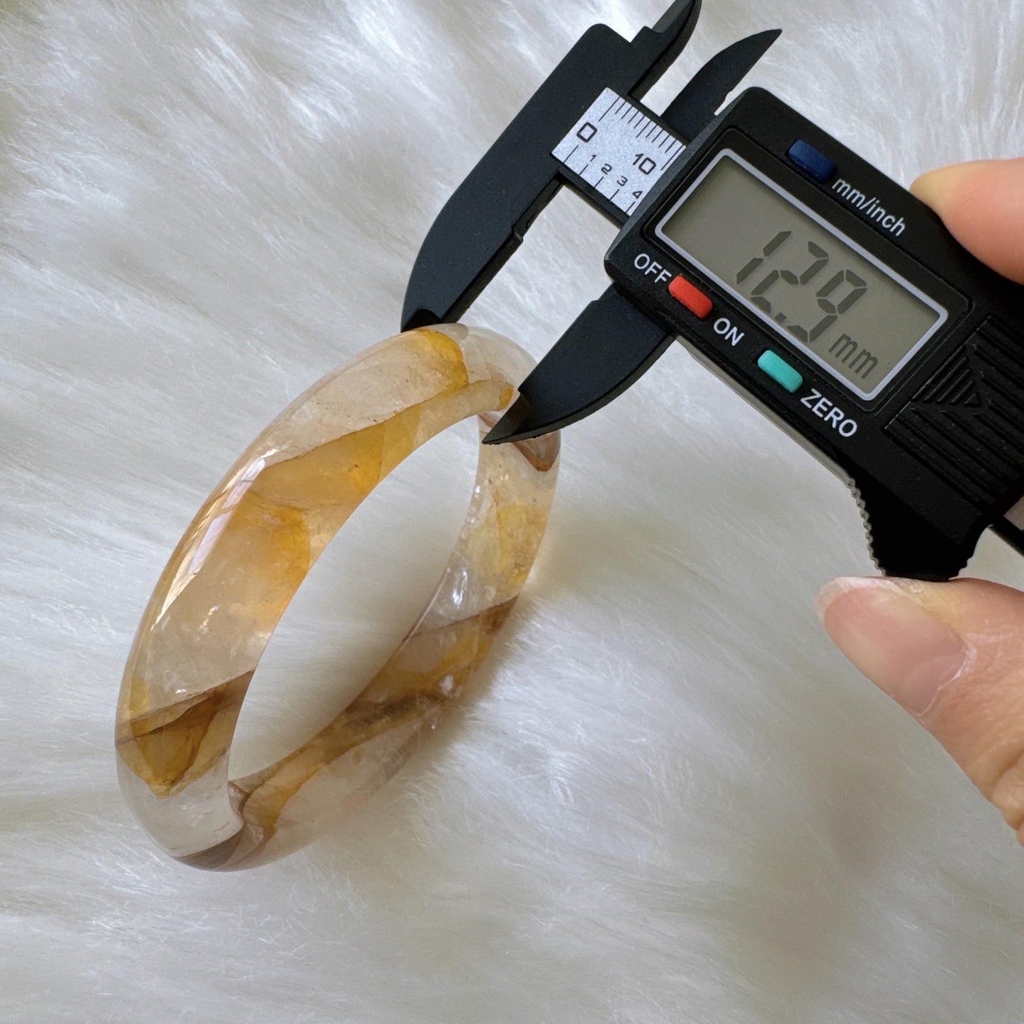 Golden Bloom – Yellow Hematoid Quartz Gemstone Bangle Bracelet, Golden Quartz Yellow Crystal Bangle