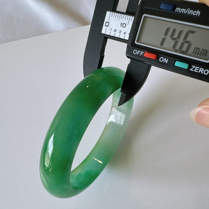 Earthveil - Forest Green Wide Jade Jadeite Bangle