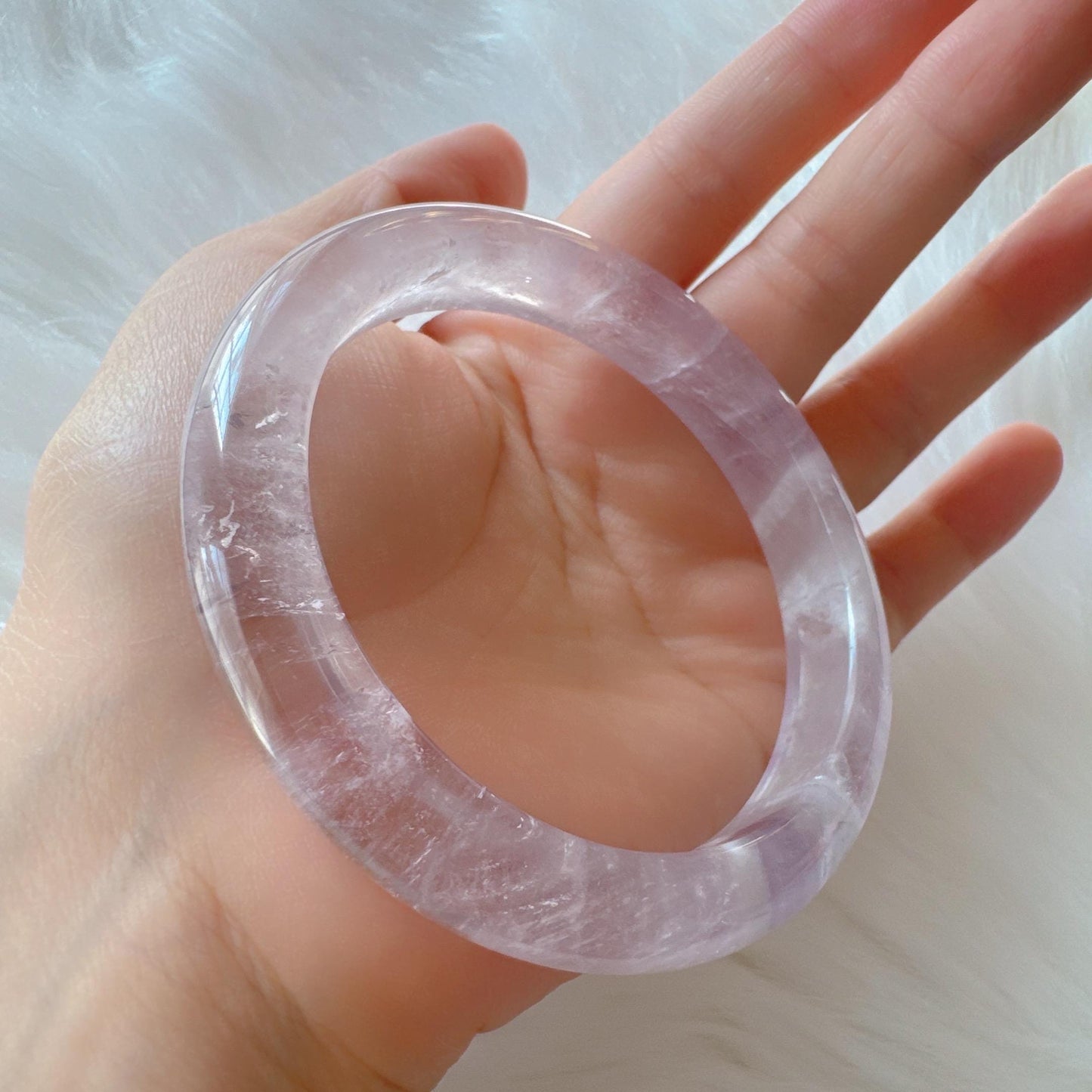 Dreamveil – Calm Spirit Amethyst Bangle Bracelet, Light Purple Amethyst Bracelet, Lavender Quartz Bangle