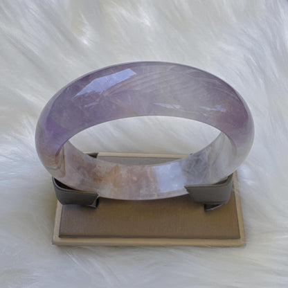 Dreamveil – Pure Amethyst Gemstone Bangle, Purple Crystal Quartz Gemstone Bangle