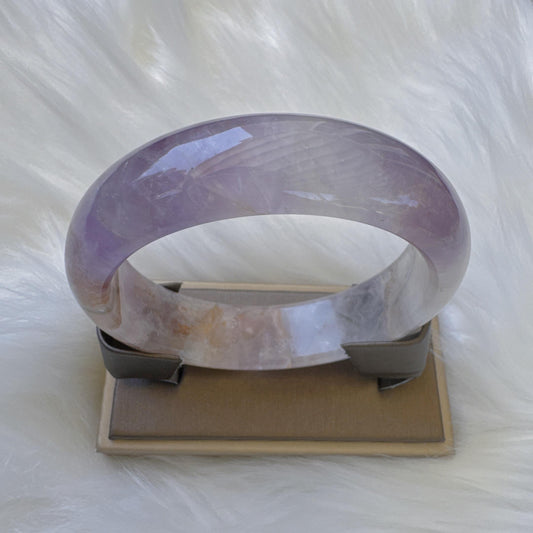Dreamveil – Pure Amethyst Gemstone Bangle, Purple Crystal Quartz Gemstone Bangle