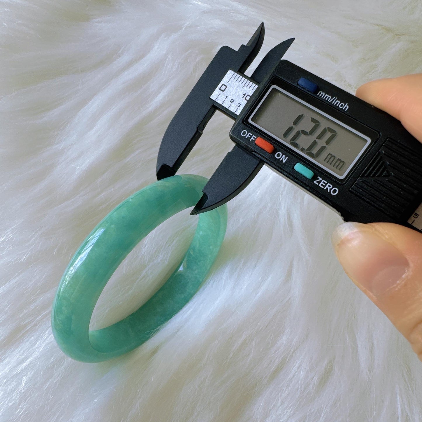 Earthveil - Bluish Green Burma Jade Jadeite Bangle Bracelet