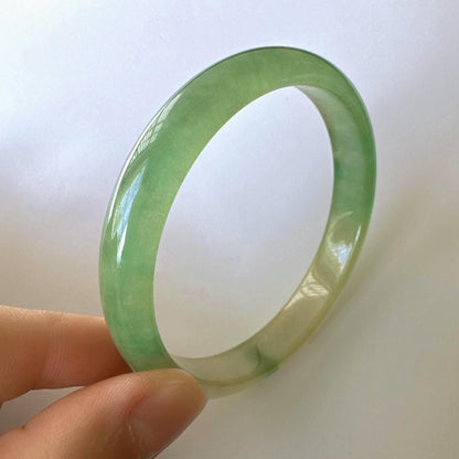Earthveil - Avocado Green Burma Jade Jadeite Bangle