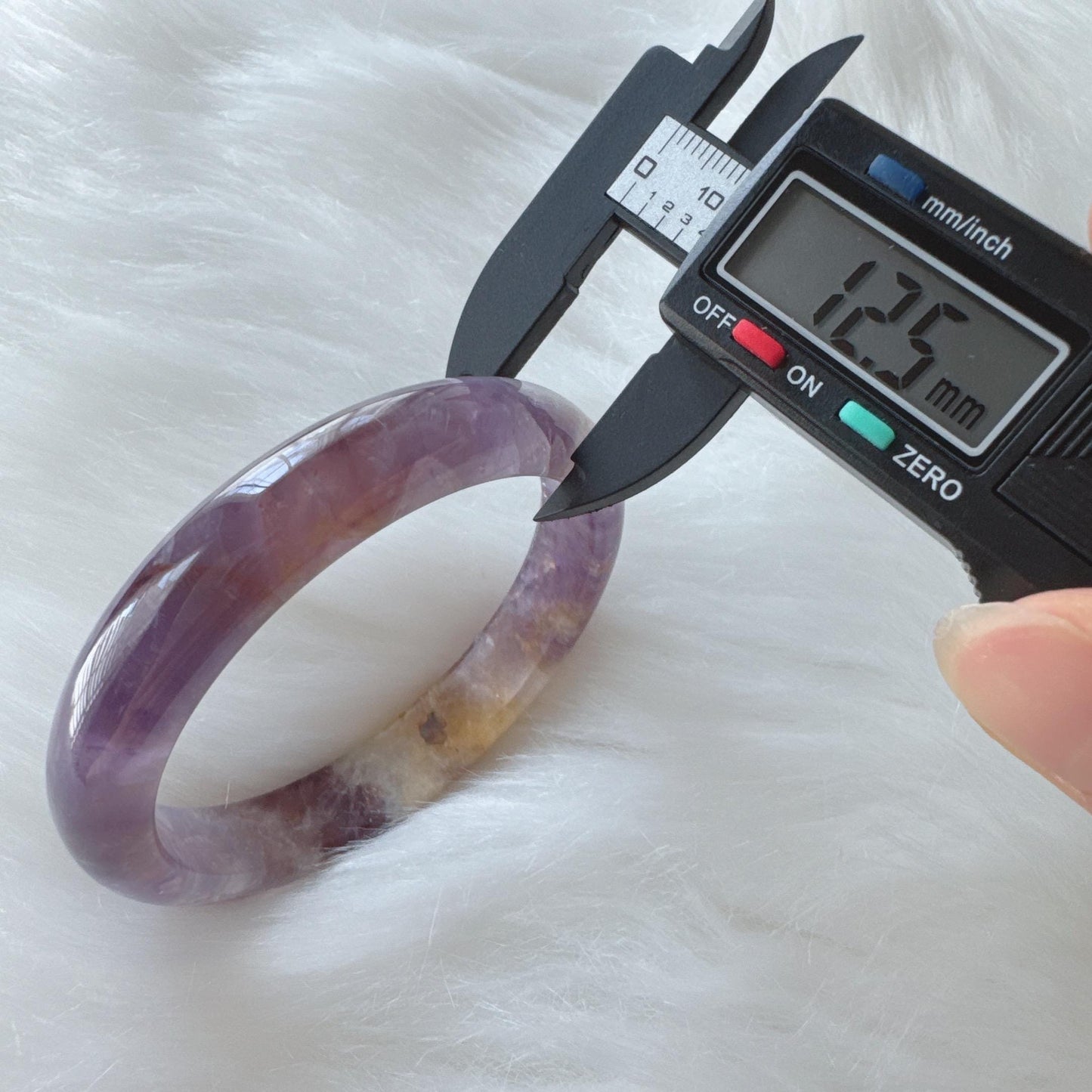 Dreamveil – Purple Crystal Quartz Gemstone Bangle, Amethyst Gemstone Bangle