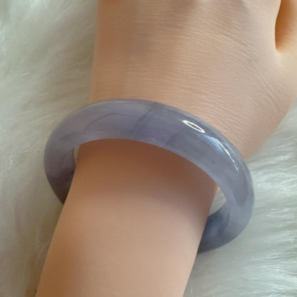 Earthveil - Gray Purple Tinted Jade Bangle Jadeite Bracelet