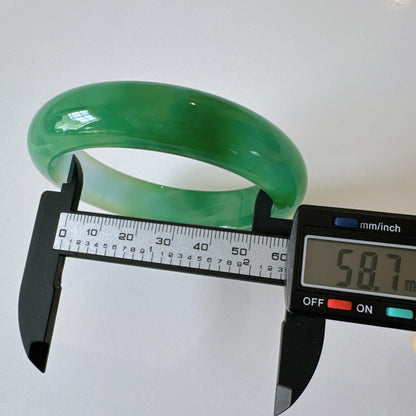 Earthveil - Forest Green Wide Jade Jadeite Bangle