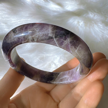 Dreamveil – Natural Amethyst Gemstone Bangle, Purple Crystal Quartz Gemstone Bangle