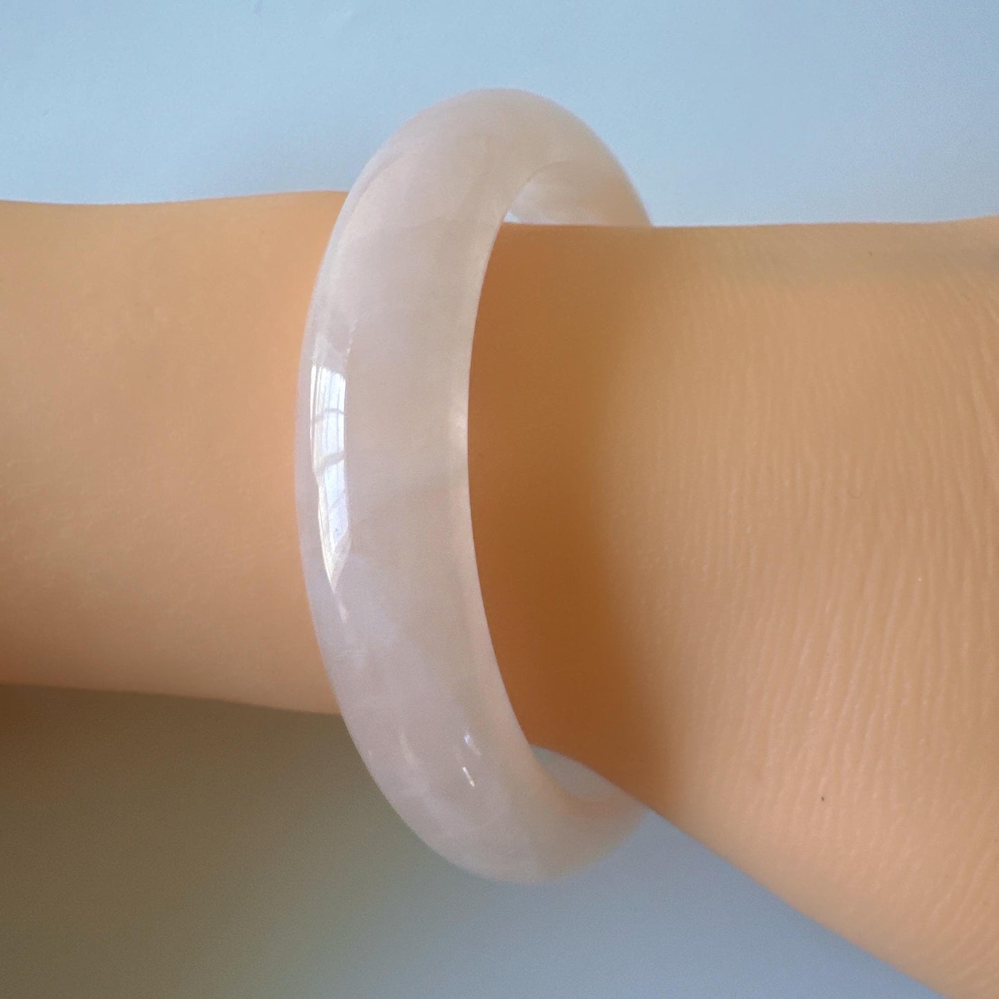 Heartglow - Pure Love Rose Quartz Bangle, Pink Crystal Quartz Gemstone Bangle