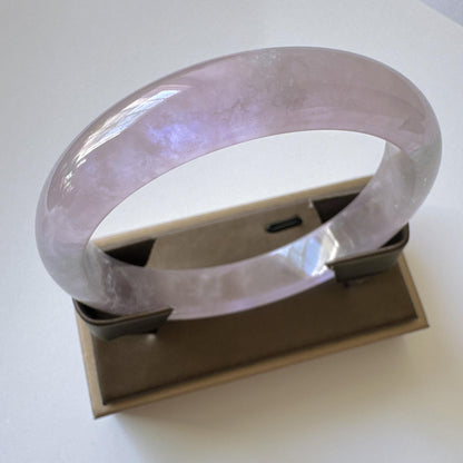 Earthveil - Soft Pink and Gray Tone Jade Jadeite Bangle Bracele