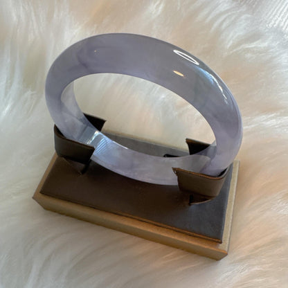 Earthveil - Gray Purple Tinted Jade Bangle Jadeite Bracelet
