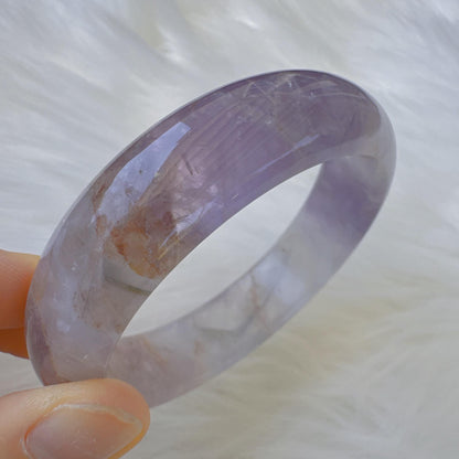 Dreamveil – Pure Amethyst Gemstone Bangle, Purple Crystal Quartz Gemstone Bangle