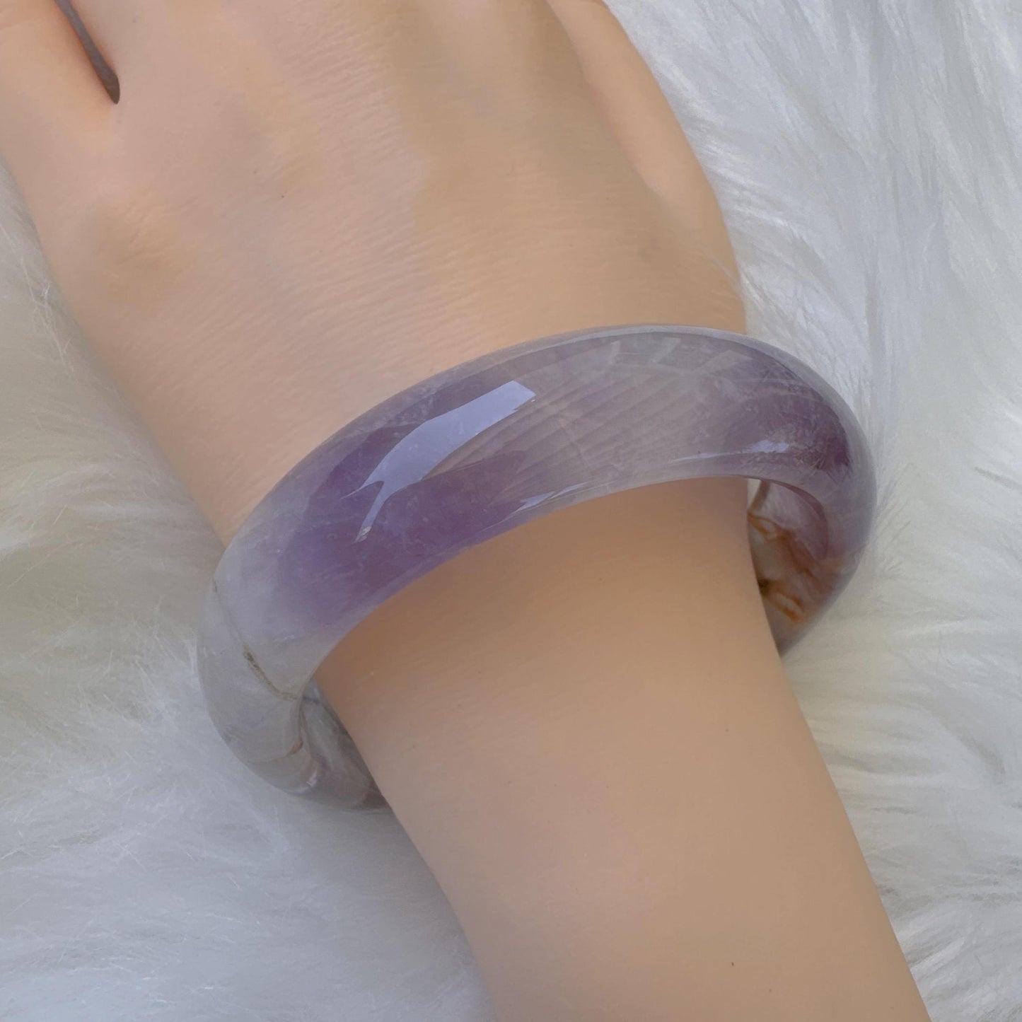 Dreamveil – Pure Amethyst Gemstone Bangle, Purple Crystal Quartz Gemstone Bangle