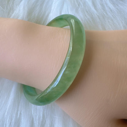 Earthveil - Avocado Green Burma Jade Jadeite Bangle