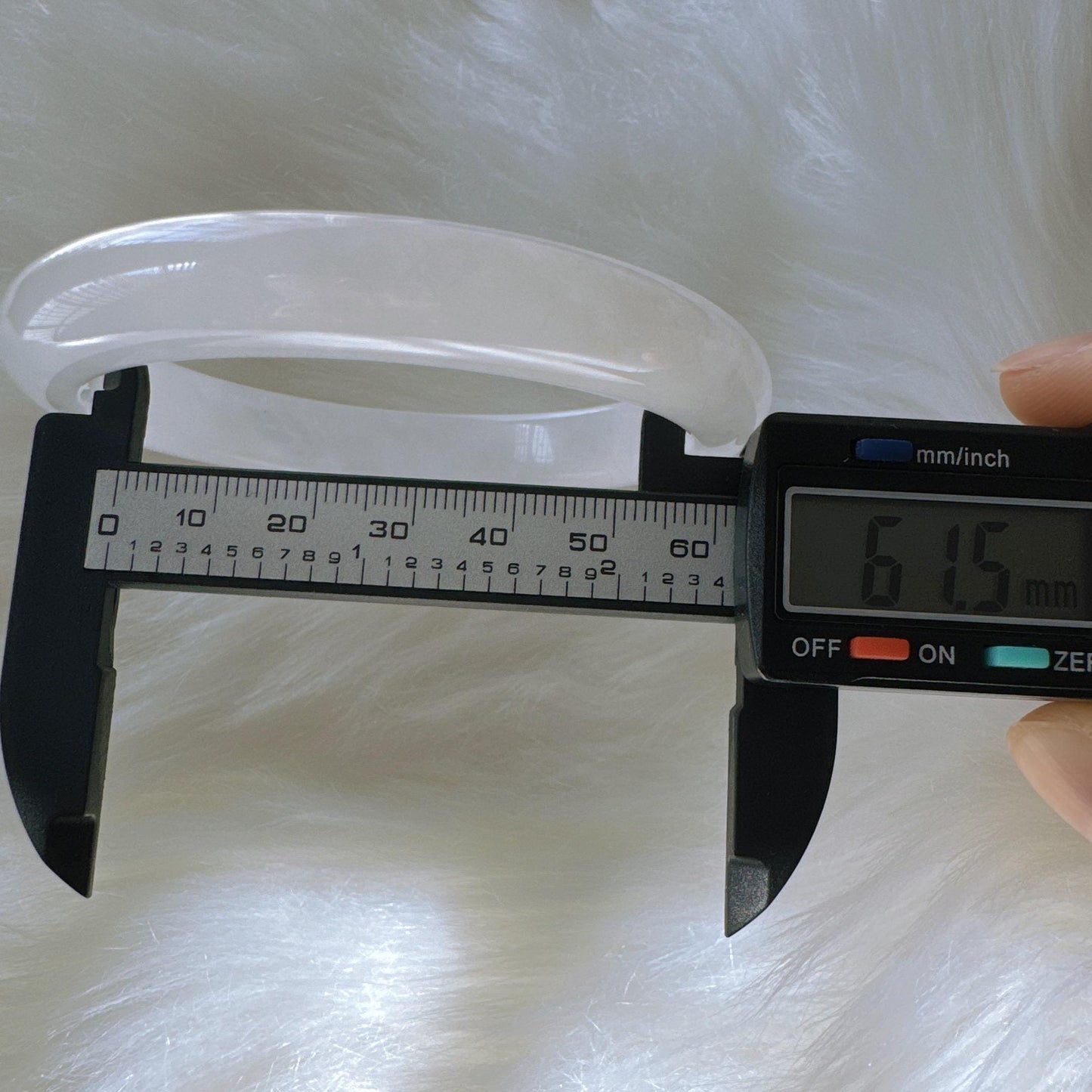 Purelight - Moonlight White Phantom Quartz Gemstone Bangle, Ghost Quartz White Crystal Bangle