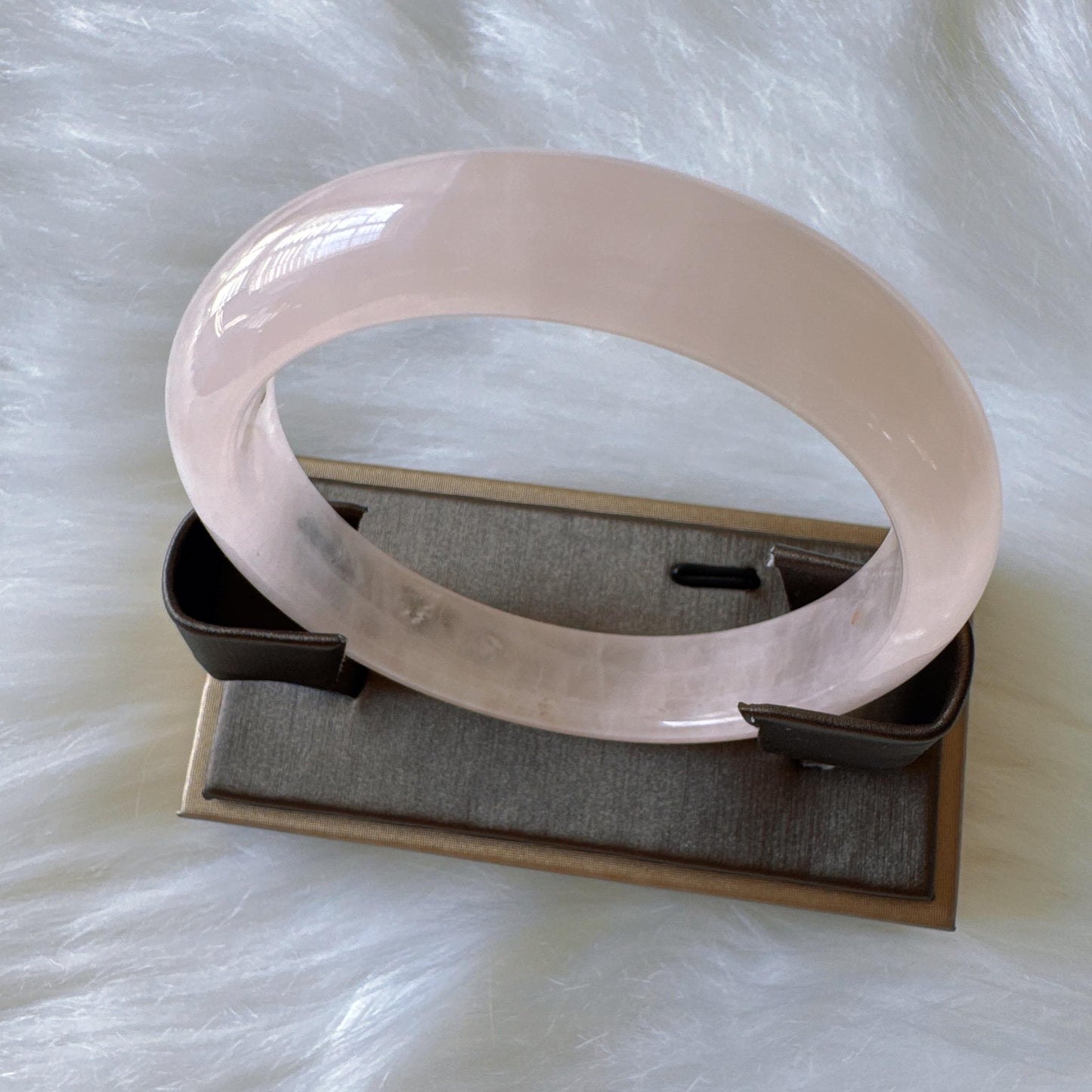 Heartglow - Pure Love Rose Quartz Bangle, Pink Crystal Quartz Gemstone Bangle